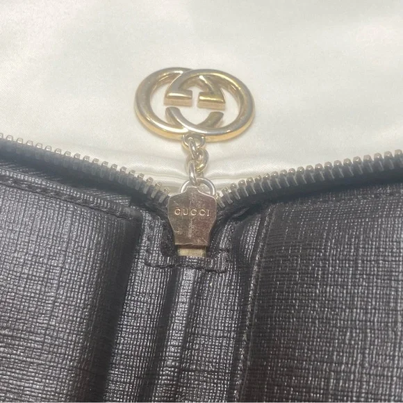 Gucci Brown Monogram Zip Wallet - Picture 8 of 14